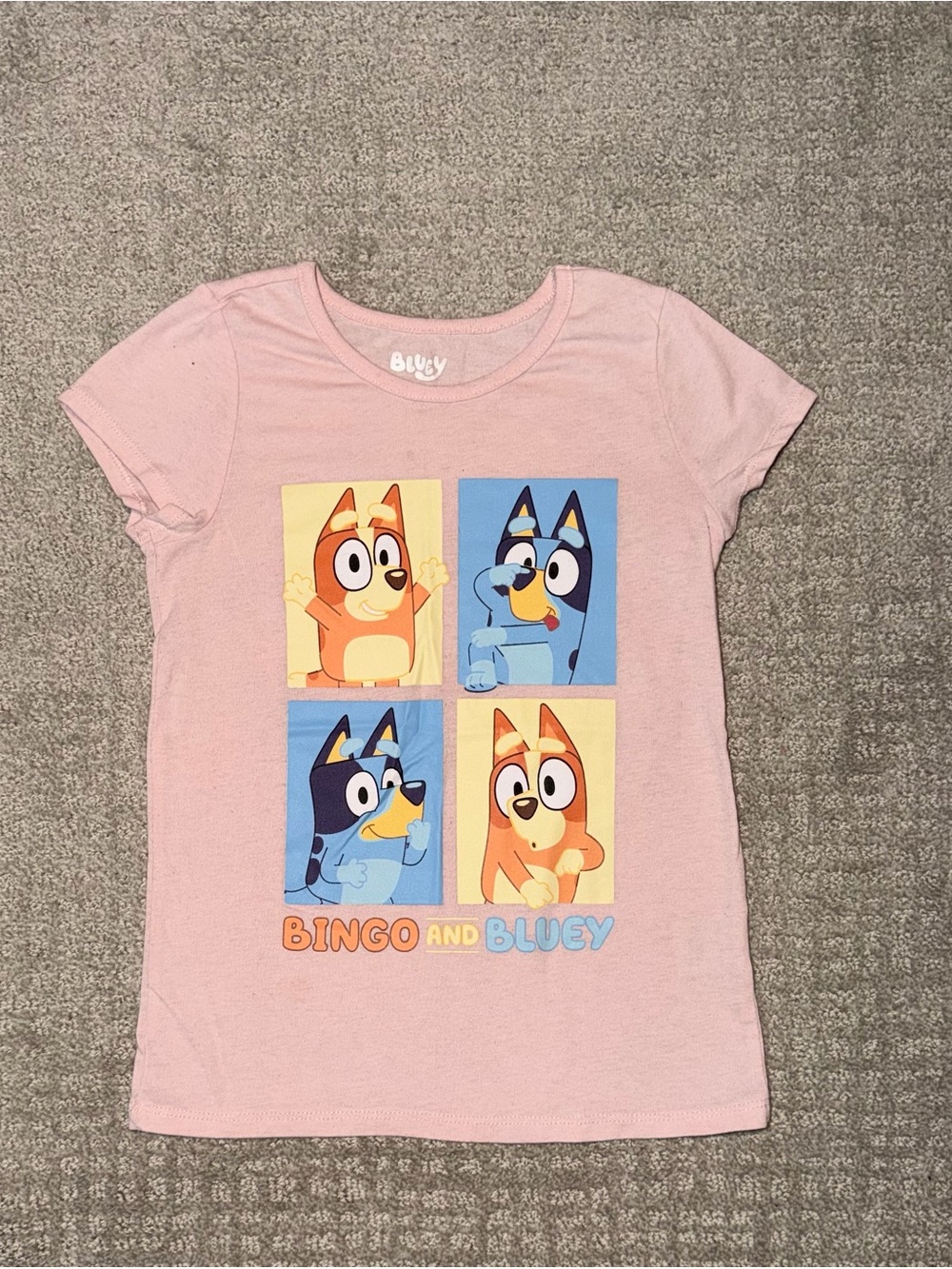 Kids Pink Bluey Shirt Size M
